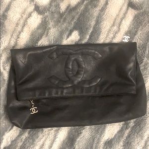 Vintage Double C Leather Chanel clutch
